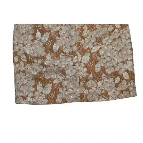 NWT Talbots Size Petite 4 Peach Gold Metallic Party Brocade Pencil Skirt - Picture 9 of 9
